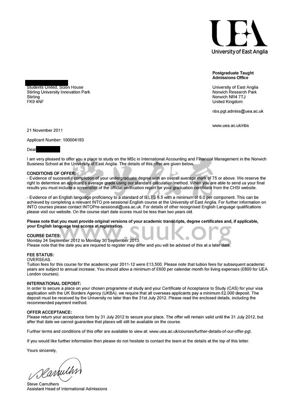 英国东英格利亚大学国际会计和金融管理学硕士