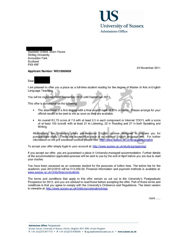 英国萨塞克斯大学英语教学硕士
