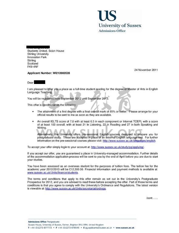 英国萨塞克斯大学英语教学硕士