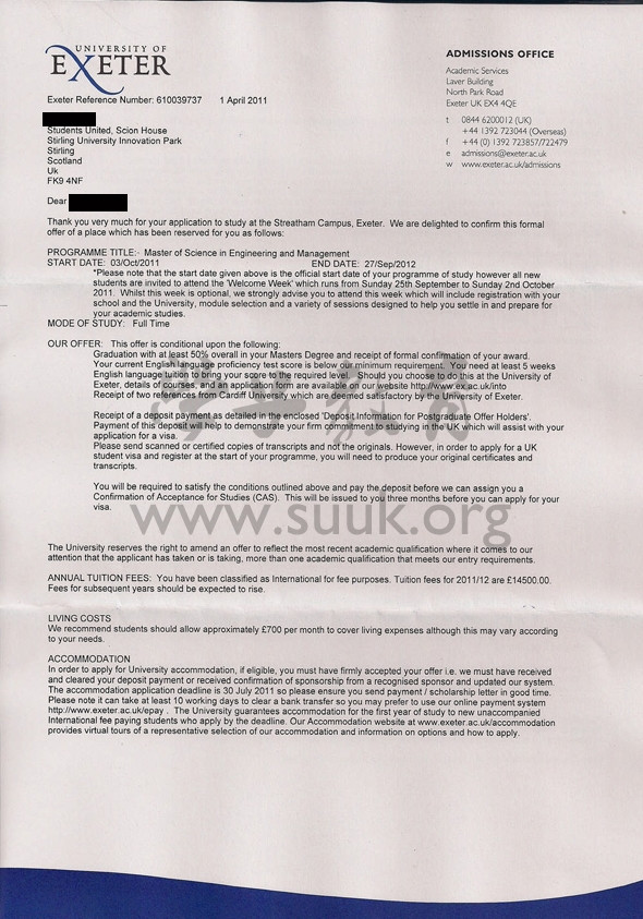 英国埃克塞特大学工程和管理学硕士