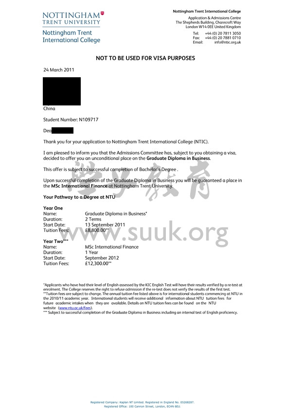 英国诺丁汉特伦特大学硕士预科