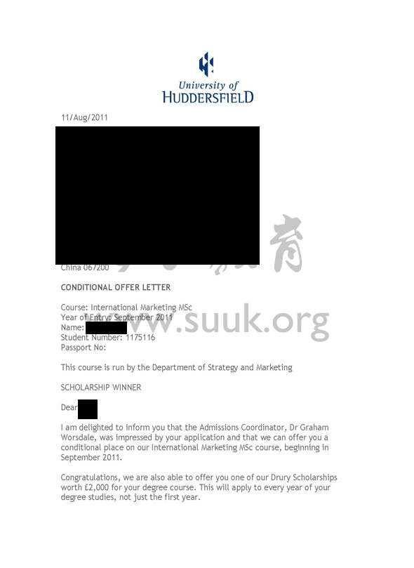 英国哈德斯菲尔德大学国际市场营销学硕士
