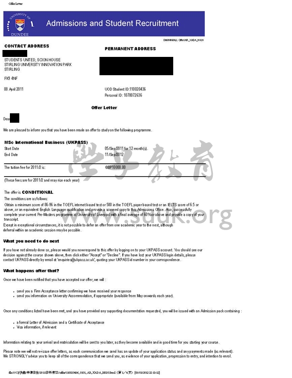 英国邓迪大学国际商务学硕士