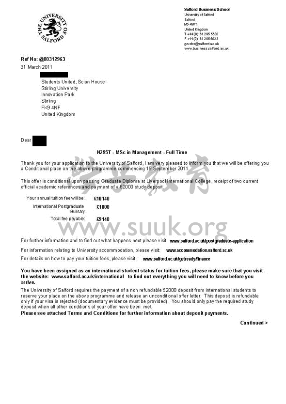 英国索尔福德大学管理学硕士