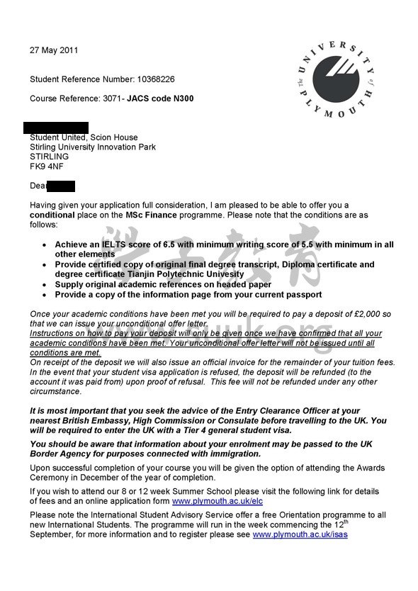 英国普利茅斯大学金融学硕士