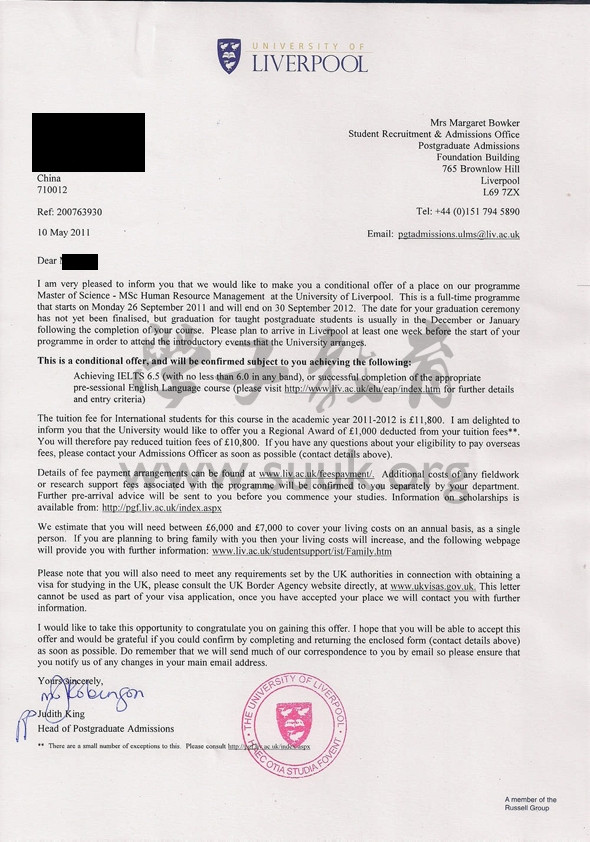 英国利物浦大学国际人力资源管理学硕士