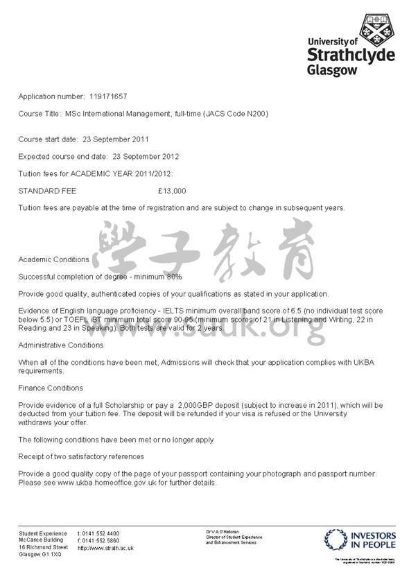 英国斯特拉斯克莱德大学国际管理学硕士