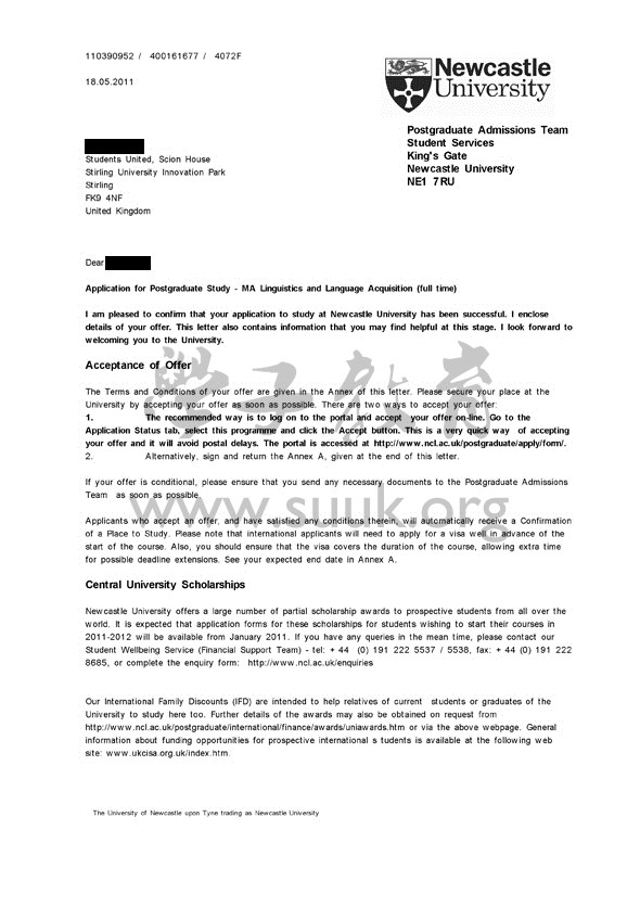 英国纽卡斯尔大学语言学硕士