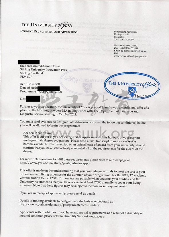 英国约克大学语言学硕士