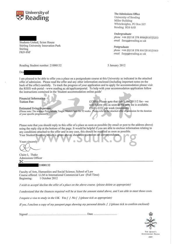 英国雷丁大学国际商业法学硕士