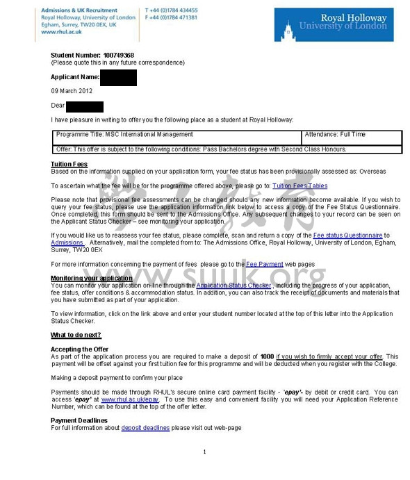 英国伦敦大学皇家霍洛威国际管理学硕士