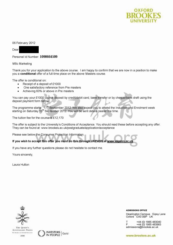 英国牛津布鲁克斯大学销学硕士学硕士