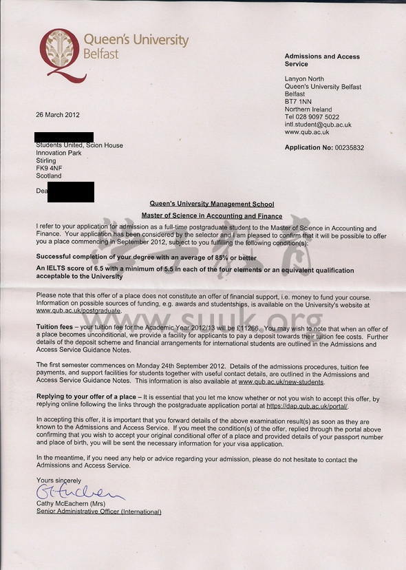 英国贝尔法斯特女王大学会计和金融学硕士