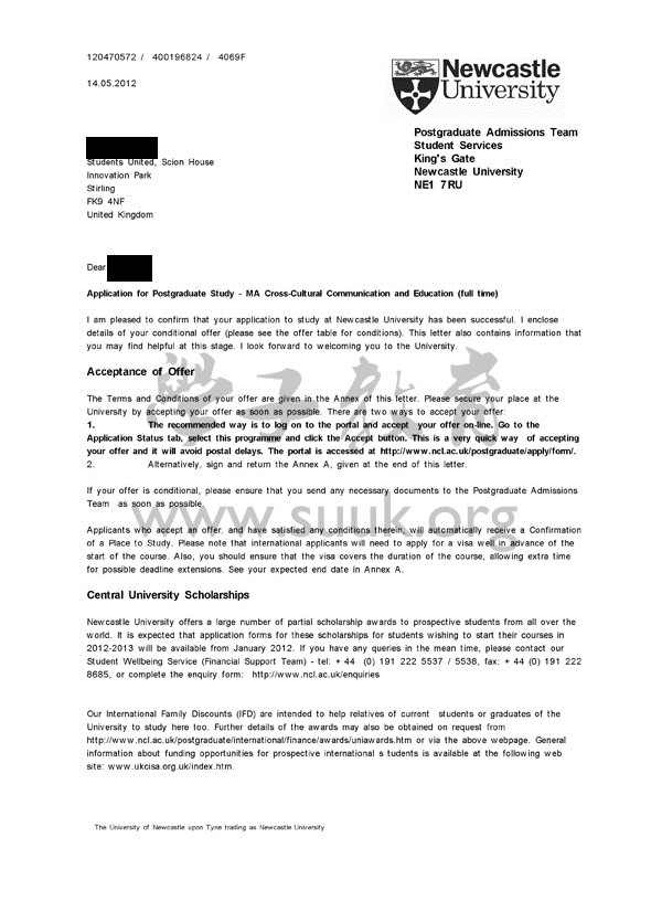 英国纽卡斯尔大学跨文化交流和教育学硕士