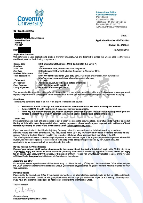 英国考文垂大学国际商务学硕士