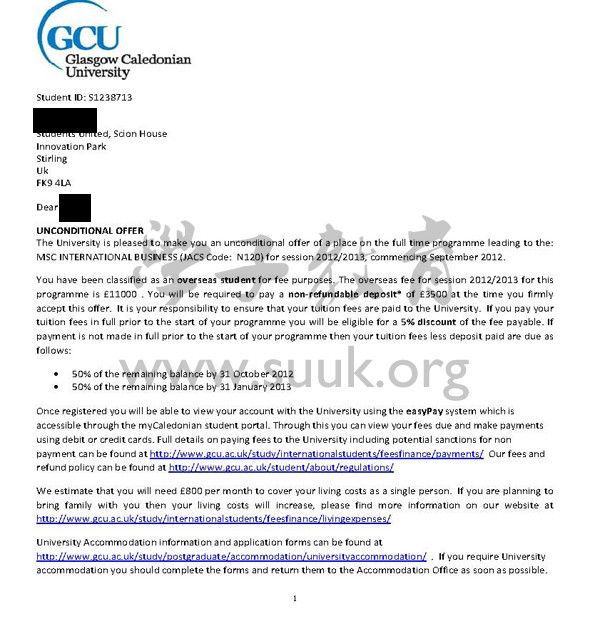 英国格拉斯哥喀里多尼亚大学国际商务学硕士