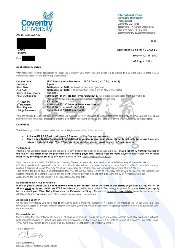 英国考文垂大学国际商务学硕士
