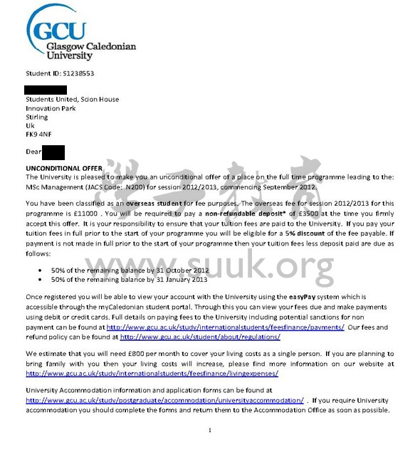 英国格拉斯哥喀里多尼亚大学管理学硕士