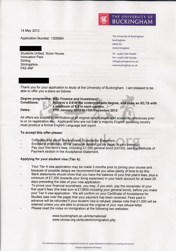 英国白金汉大学金融与投资学硕士