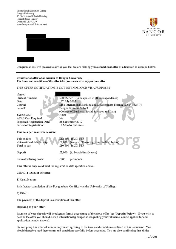 英国班戈大学国际银行与金融发展硕士