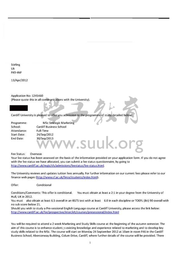 英国卡迪夫大学战略营销硕士