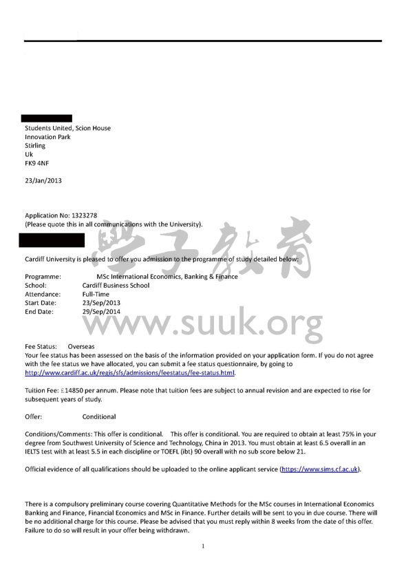卡迪夫大学国际经济，银行与金融硕士