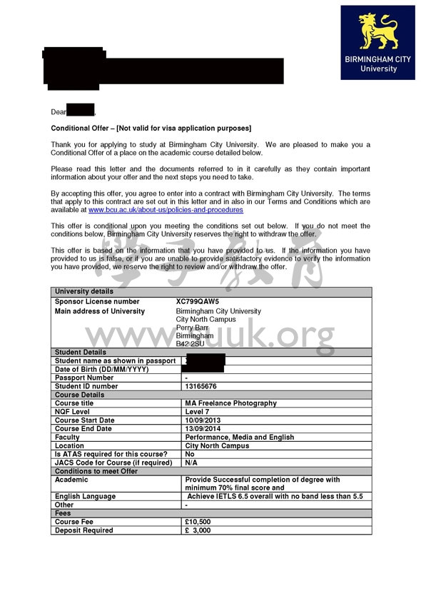 英国伯明翰城市大学自由摄影硕士