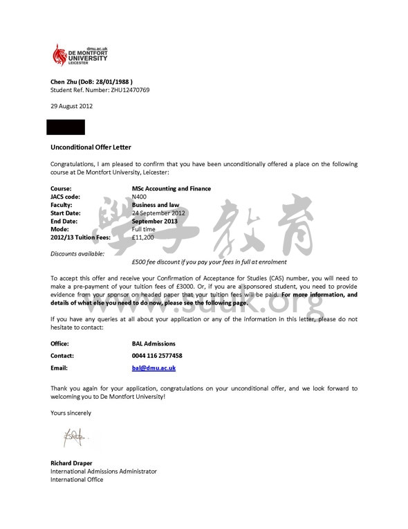英国德蒙特福特大学会计和金融硕士