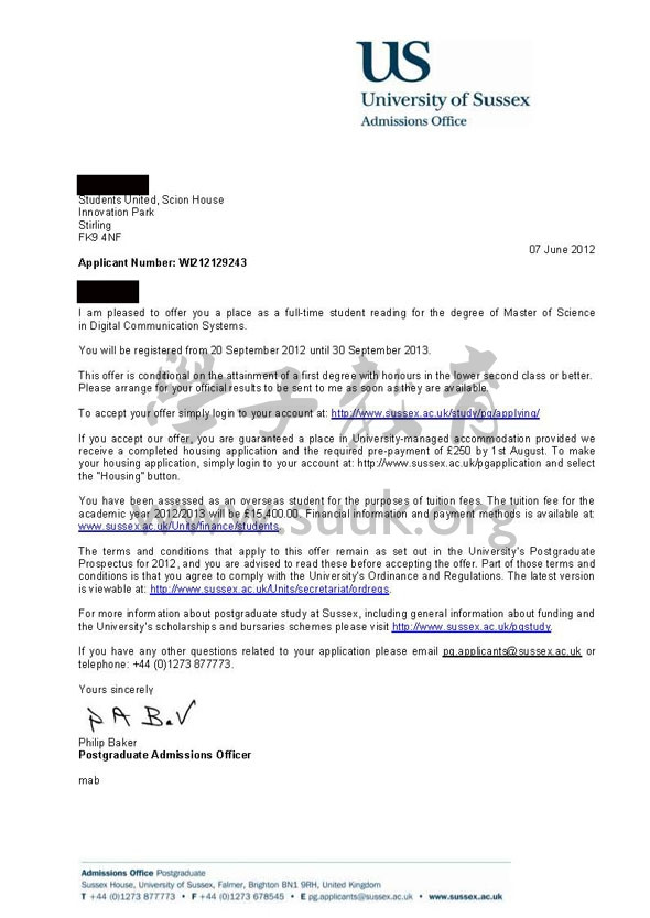 英国萨塞克斯大学数字通信系统硕士
