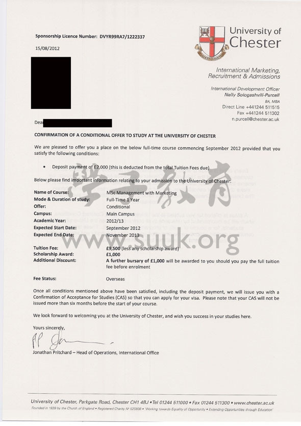 英国切斯特大学市场管理硕士