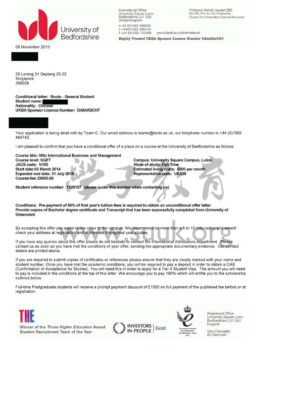 英国贝德福德大学国际商务和管理硕士