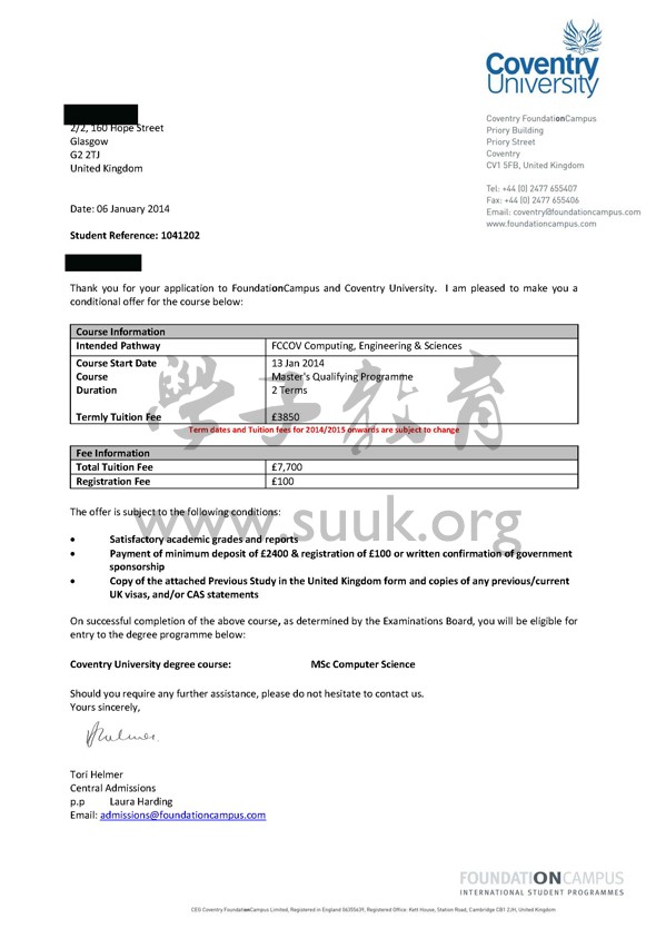 英国考文垂大学汽车工程硕士预科+硕士