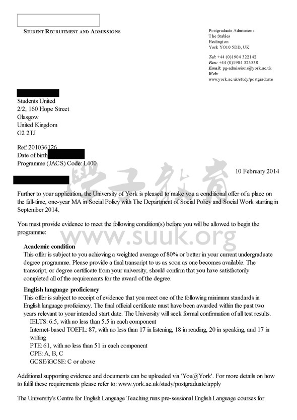 英国约克大学社会政策硕士