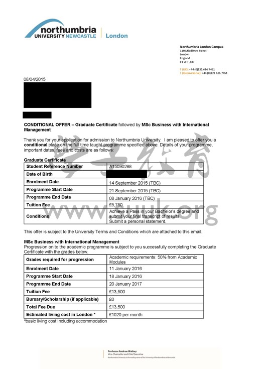 英国诺桑比亚大学商务硕士预科