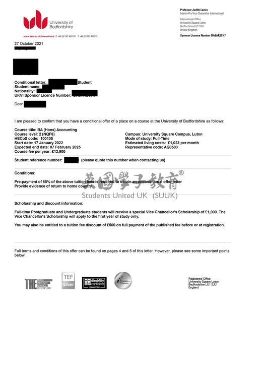英国贝德福德大学会计本科第二年