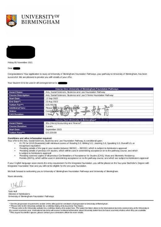 英国伯明翰大学会计与金融学士+预科