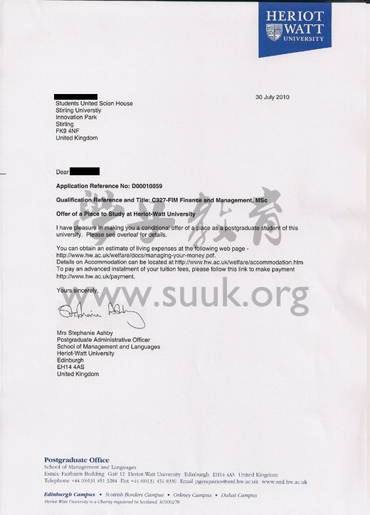 英国赫瑞瓦特大学金融管理学硕士