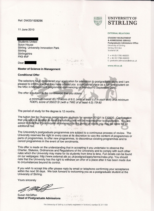 英国斯特林大学管理学硕士