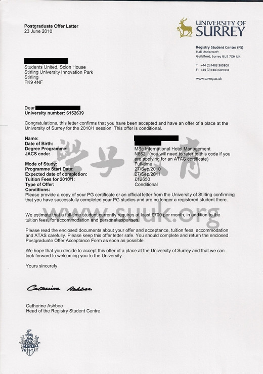 英国萨里大学管理学硕士