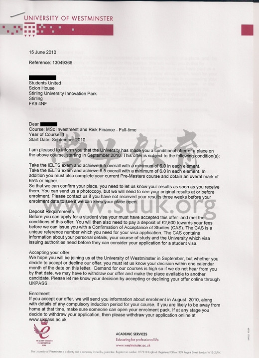 英国威斯敏斯特大学投资与风险金融学硕士